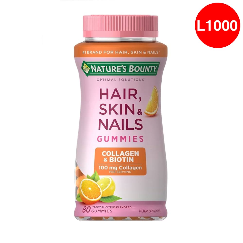 Gomitas para el cabello, la piel y las uñas con biotina sabor Naranja