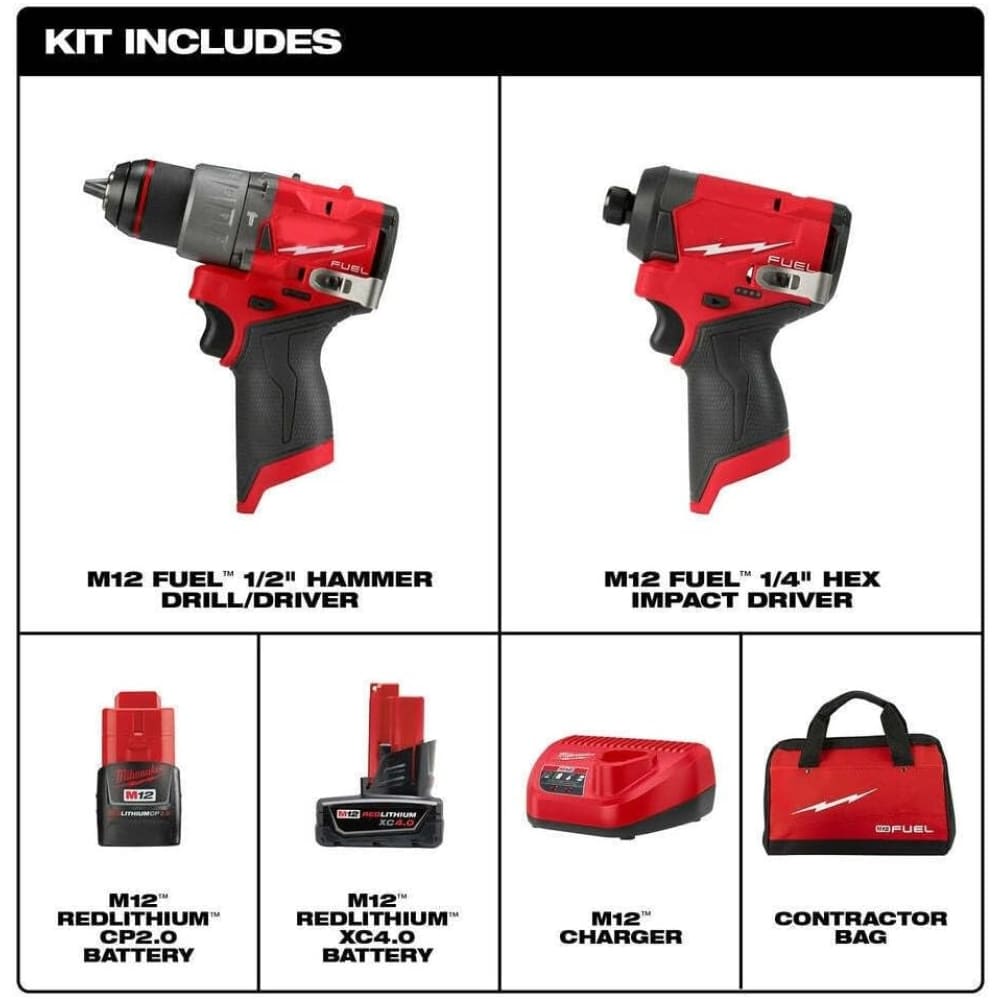 Kit de 2 Taladros Milwakee (Destornillador y de Impacto) 3497-22