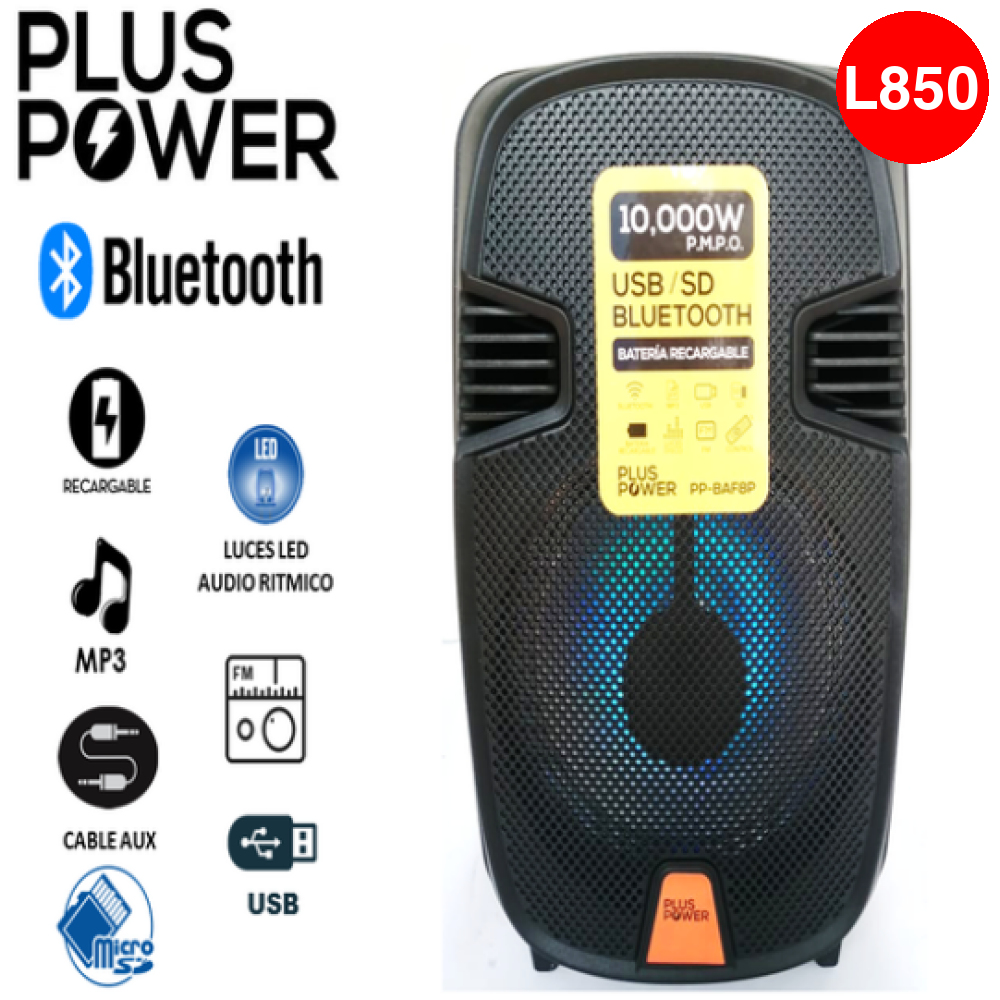 PARLANTE RECARGABLE BLUETOOTH DE 10,000W P.M.P.O