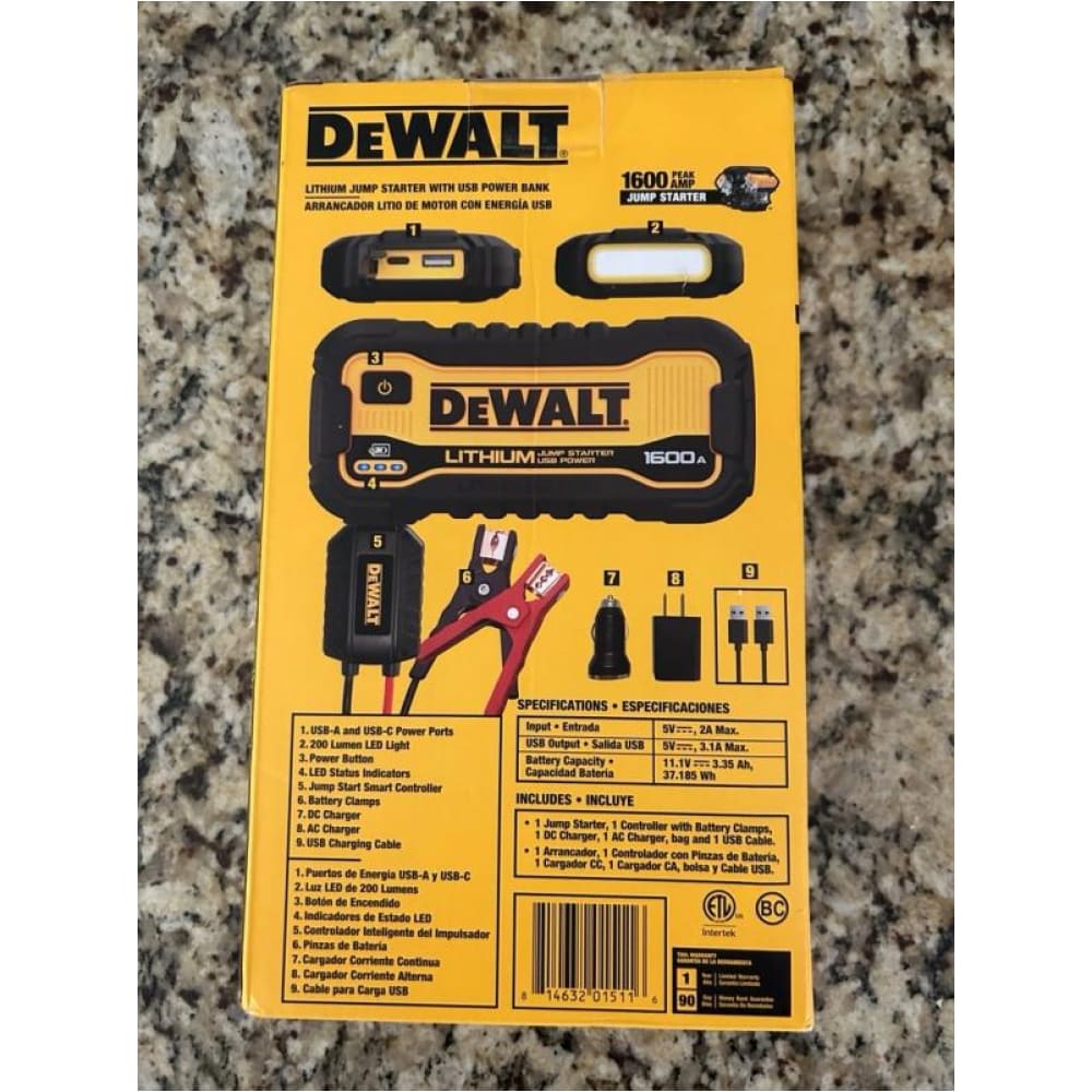 Arrancador De Batería Automotriz (jump Starter) Dewalt 1600A