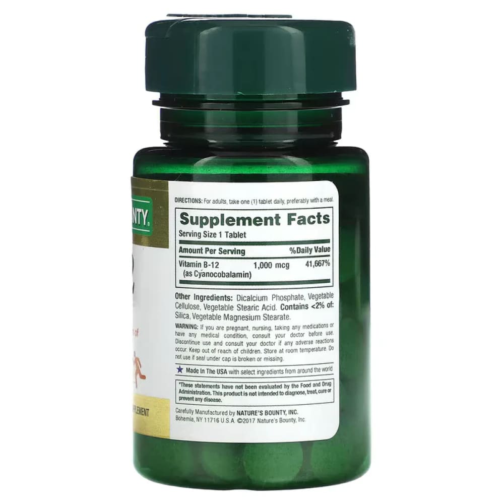 Vitamina B12 de 1000 mcg de 100 UNDS para tener mas energias - Nature’s Bounty