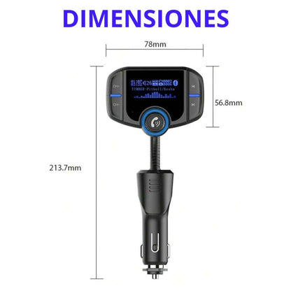 HF AUDIO| TRANSMISOR BLUETOOTH – KIT MANOS LIBRES – CARGADOR USB – AUX – CONTROL REMOTO