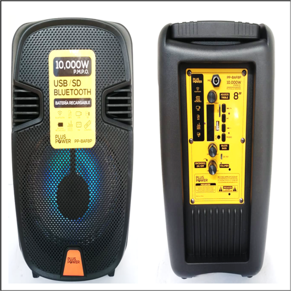 PARLANTE RECARGABLE BLUETOOTH DE 10,000W P.M.P.O
