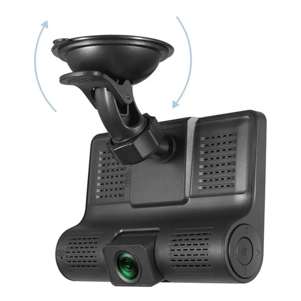 DVR HF AUDIO SR-DVR25 – TRIPLE CÁMARA – FRONTAL, INTERIOR Y REVERSA – FULL HD 1080P – PANTALLA DE 4”