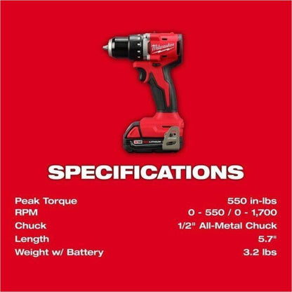 Taladro Inalámbrico Milwaukee 3601-22CT