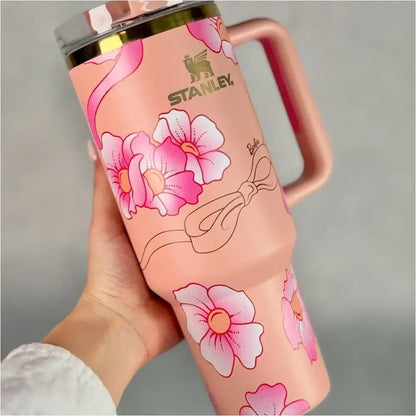 Taza coleccionable Stanley BARBIE de Acero inoxidable - 1.2 Litros (FLORES)