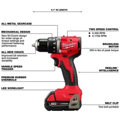 Taladro Inalámbrico Milwaukee 3601-22CT