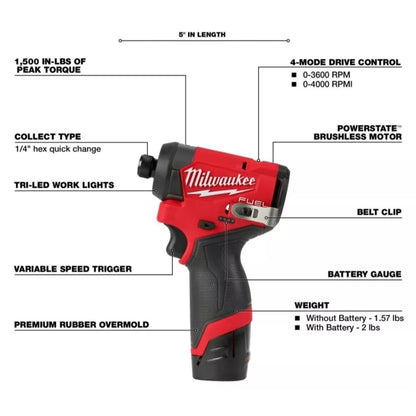 Kit de 2 Taladros Milwakee (Destornillador y de Impacto) 3497-22