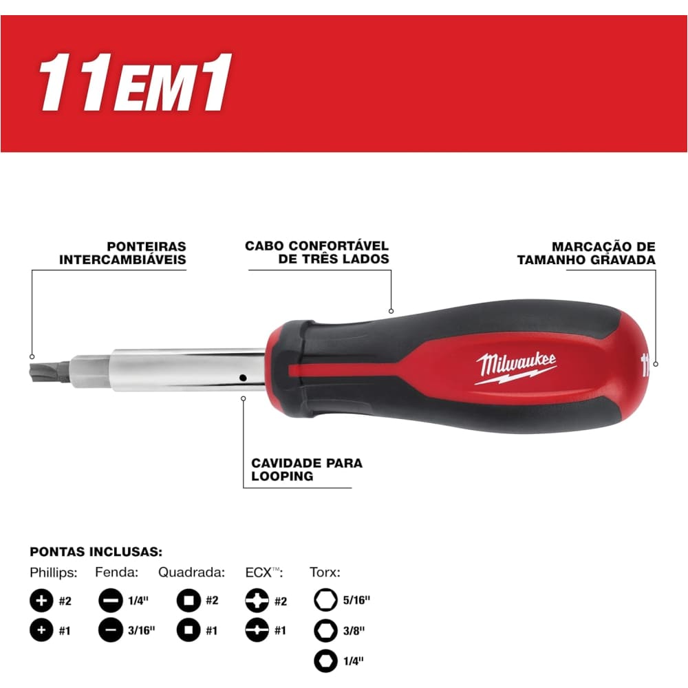 Atornillador Milwaukee 11 en 1