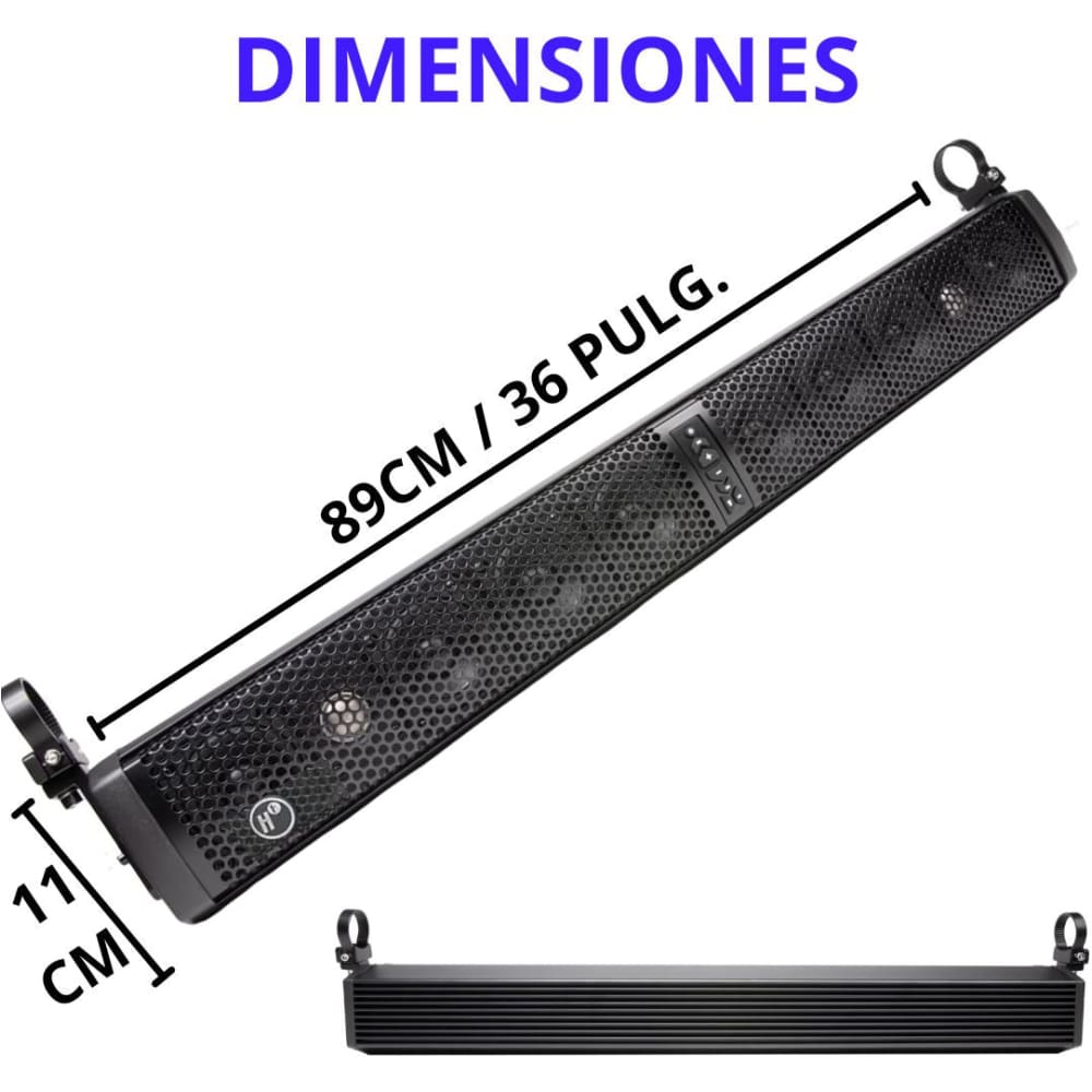 BARRA DE SONIDO HF AUDIO HF-BAR10BK 35’’ – 10 BOCINAS – 1600W – BLUETOOTH – IMPERMEABLE