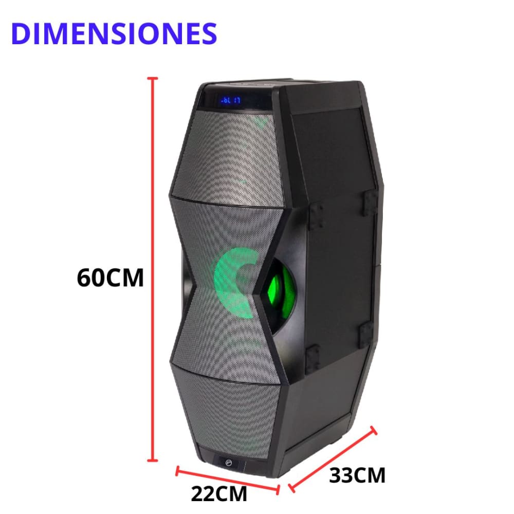 BOCINA DE ALTO DESEMPEÑO DE 2,000W P.M.P.O. CON ILUMINACION LED