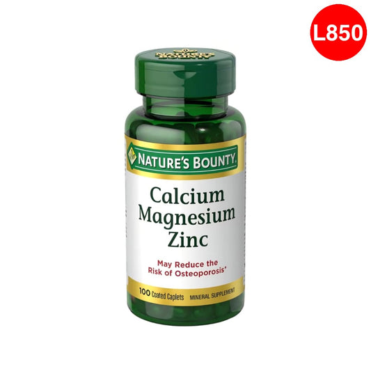 Capsulas de Calcio Magnesio Zinc con Vitamina D3 (Nature’s Bounty de 100 UNDS.)
