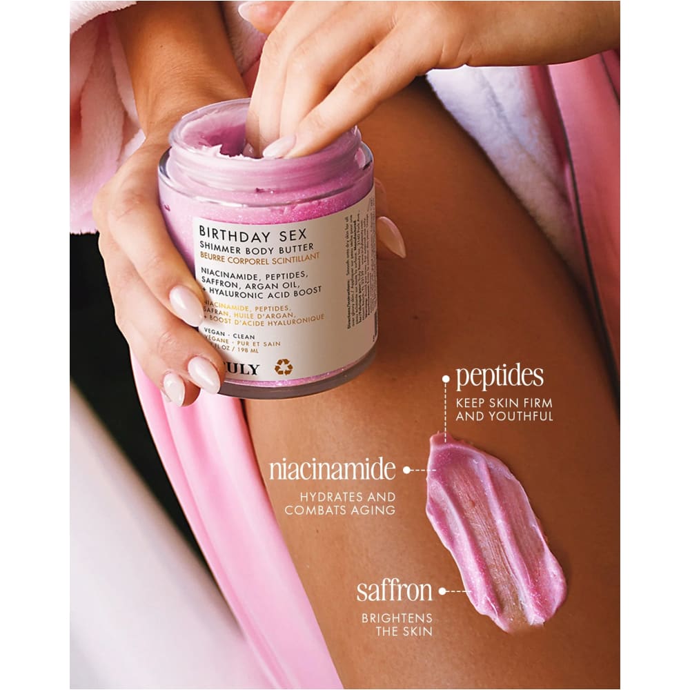 Crema Corporal Truly Shimmer Birthday Sex – Hidrata Da Brillo y Reafirmación Tu Piel