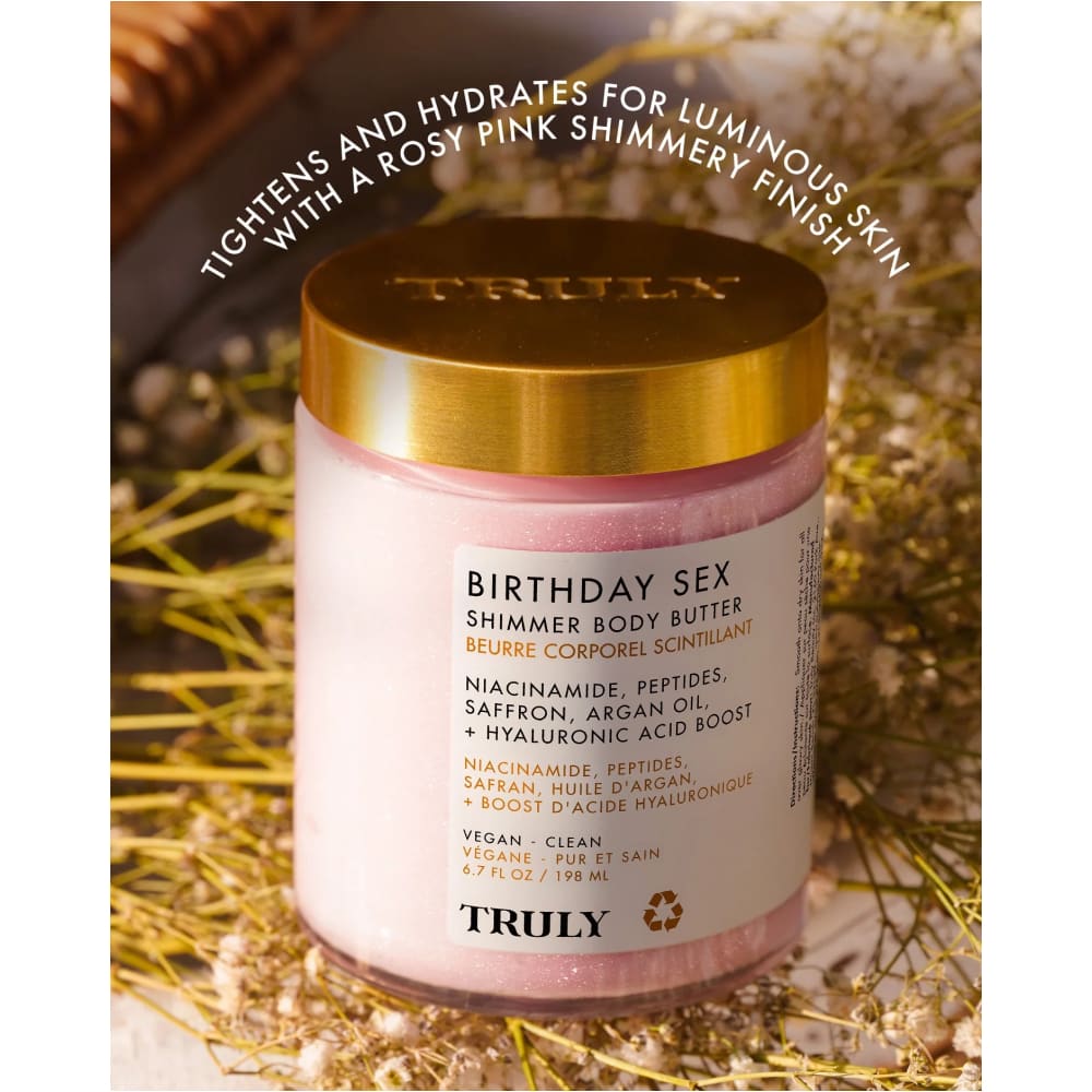 Crema Corporal Truly Shimmer Birthday Sex – Hidrata Da Brillo y Reafirmación Tu Piel