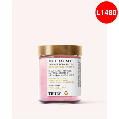 Crema Corporal Truly Shimmer Birthday Sex – Hidrata Da Brillo y Reafirmación Tu Piel