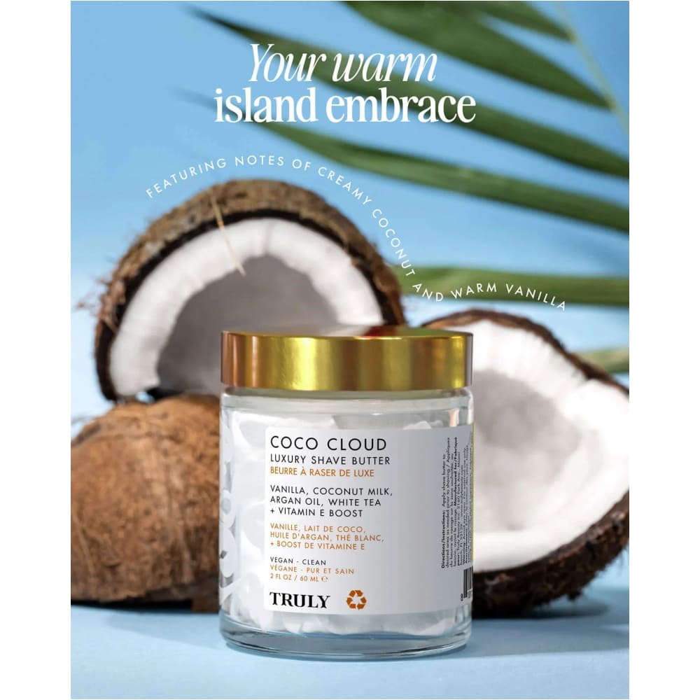 Crema de Afeitar Truly Coco Cloud – Hidratación Suave y Afeitado Ultra-Sedoso