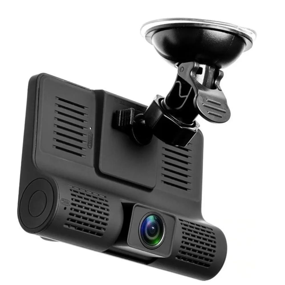 DVR HF AUDIO SR-DVR25 – TRIPLE CÁMARA – FRONTAL INTERIOR Y REVERSA – FULL HD 1080P – PANTALLA DE 4”