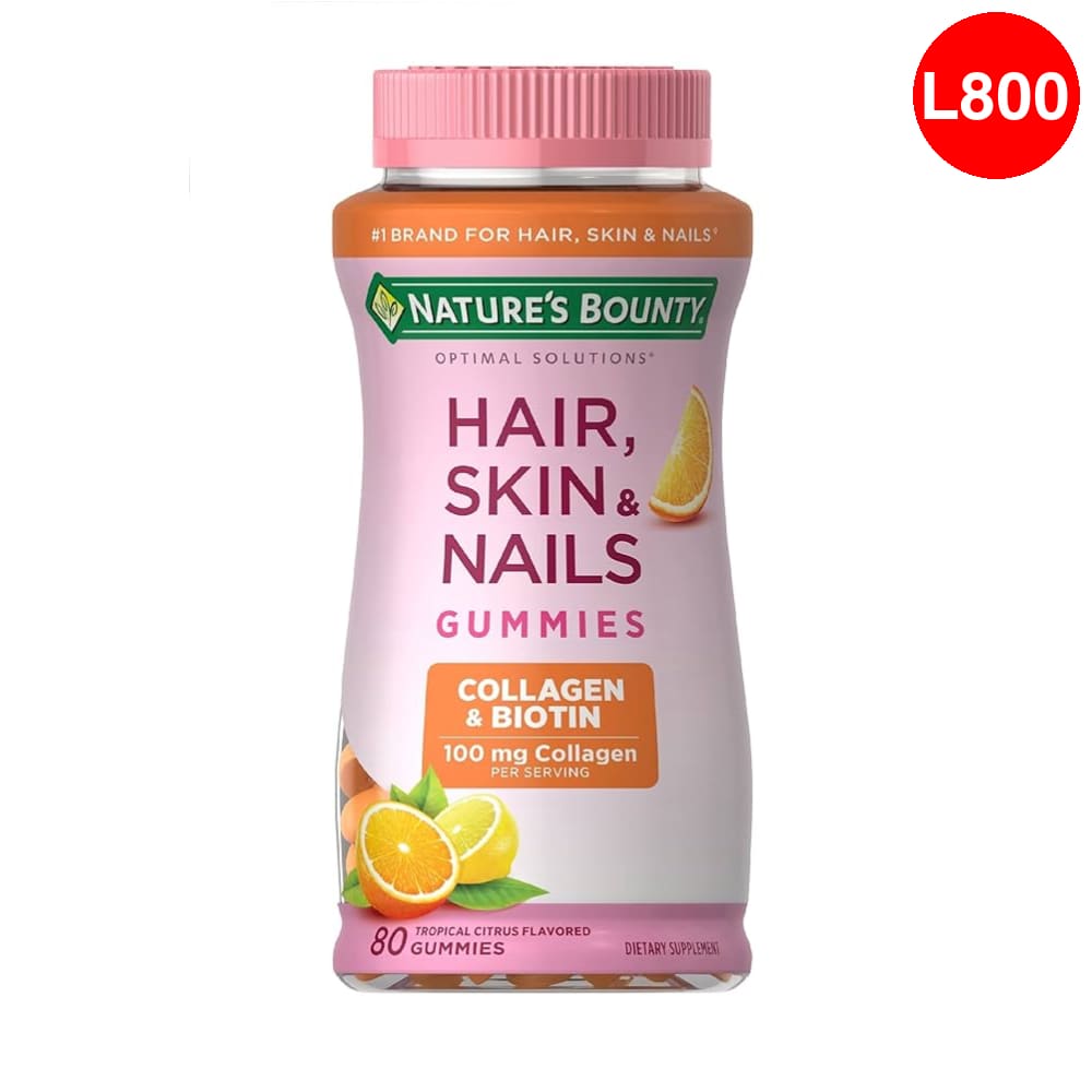 Gomitas para el cabello la piel y las uñas con biotina sabor Naranja