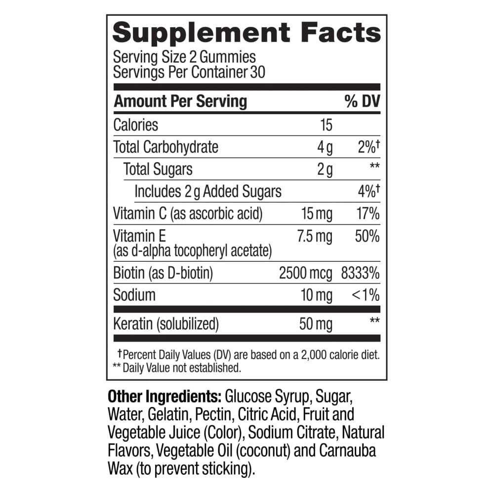 Multi-Vitaminas OLLY para el Cabello Piel y Uñas OLLY con Biotina Keratina Vitamina C y E