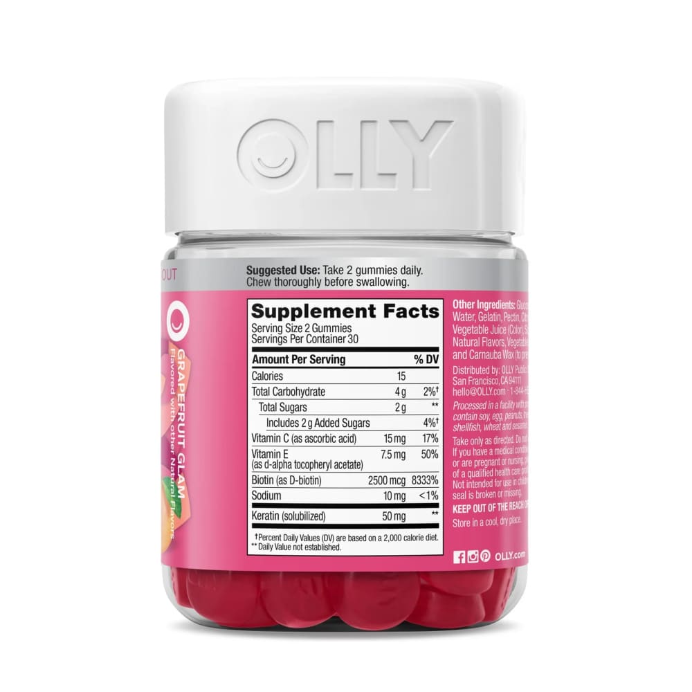 Multi-Vitaminas OLLY para el Cabello Piel y Uñas OLLY con Biotina Keratina Vitamina C y E