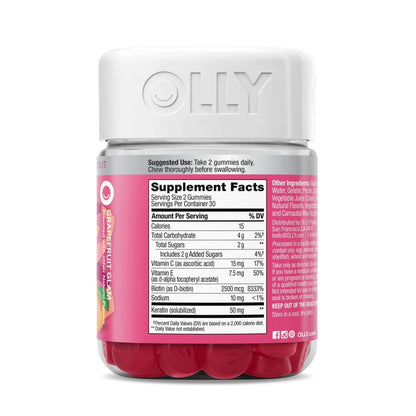 Multi-Vitaminas OLLY para el Cabello Piel y Uñas OLLY con Biotina Keratina Vitamina C y E