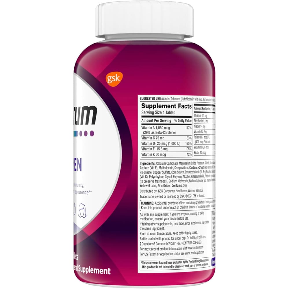 Multivitaminas para Mujer - Centrum 250 tabletas