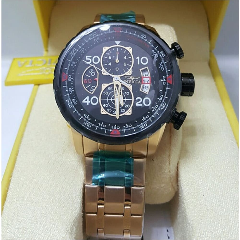 Reloj Invicta Aviator Gold de 40mm Modelo 17206