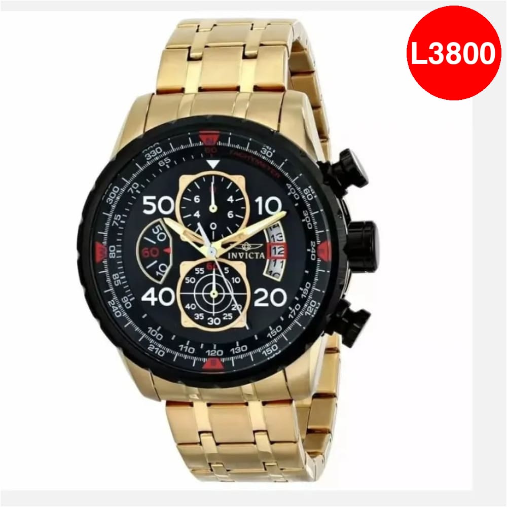 Reloj Invicta Aviator Gold de 40mm Modelo 17206
