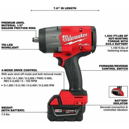 Taladro Inalámbrico de torque de alto impacto Milwaukee 2967-21B