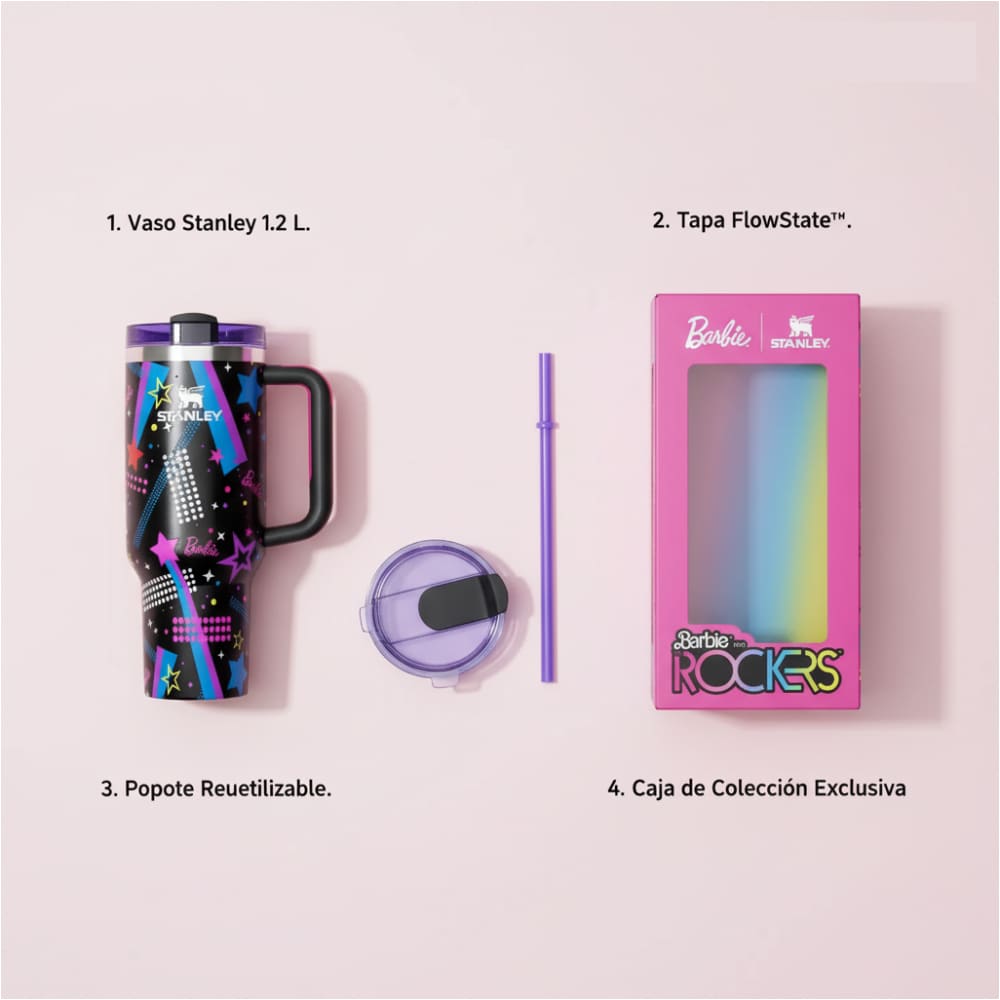 Taza coleccionable Stanley BARBIE de Acero inoxidable - 1.2 Litros (NEGRO)